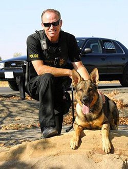 Officer Dave Spencer with Police K9 dog Officer with Police K9 dog